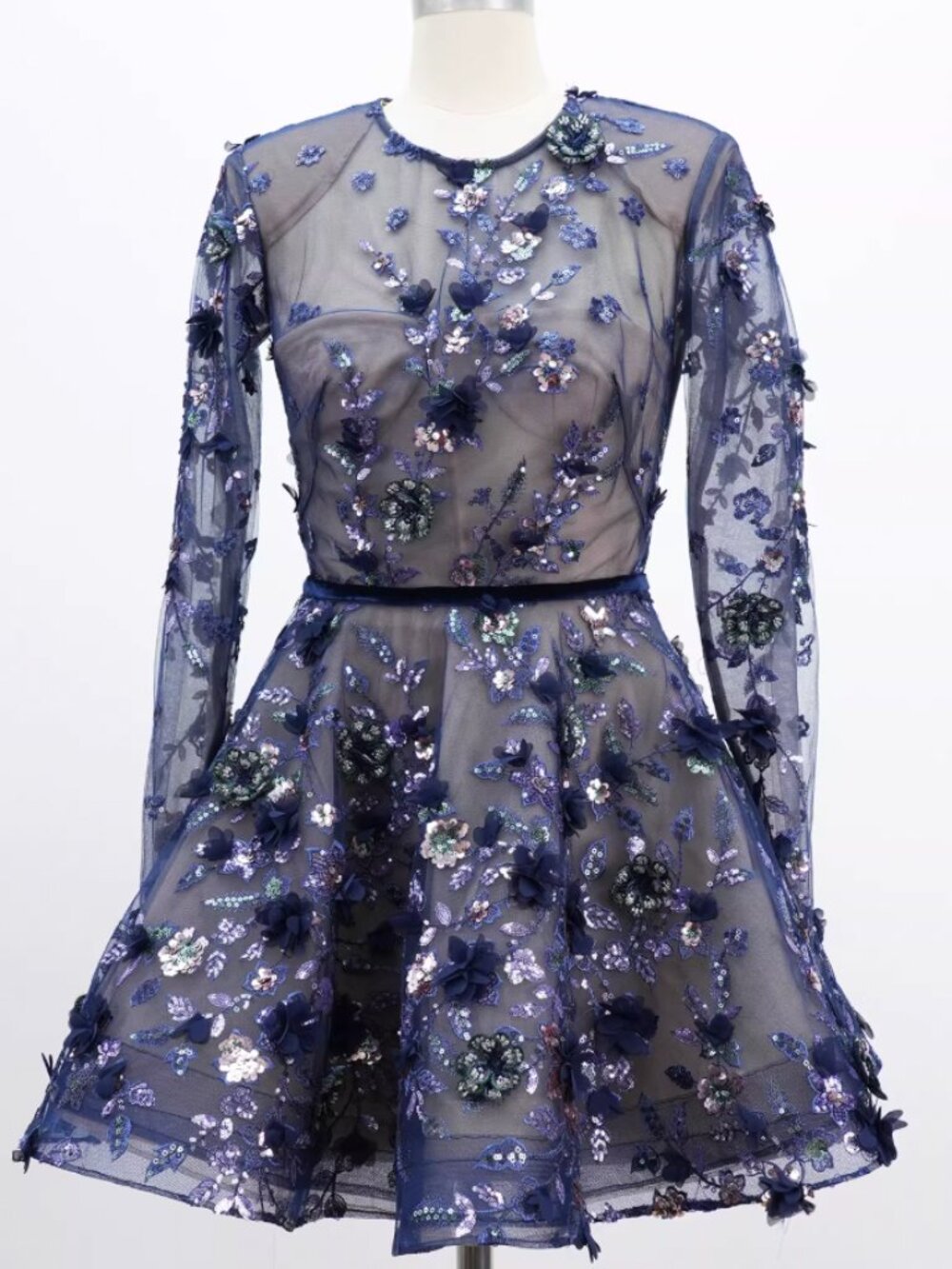 Bronx and Banco Talulah Mini Dress Medium Navy Blue Multi Sequin Party Cocktail - Picture 4 of 8